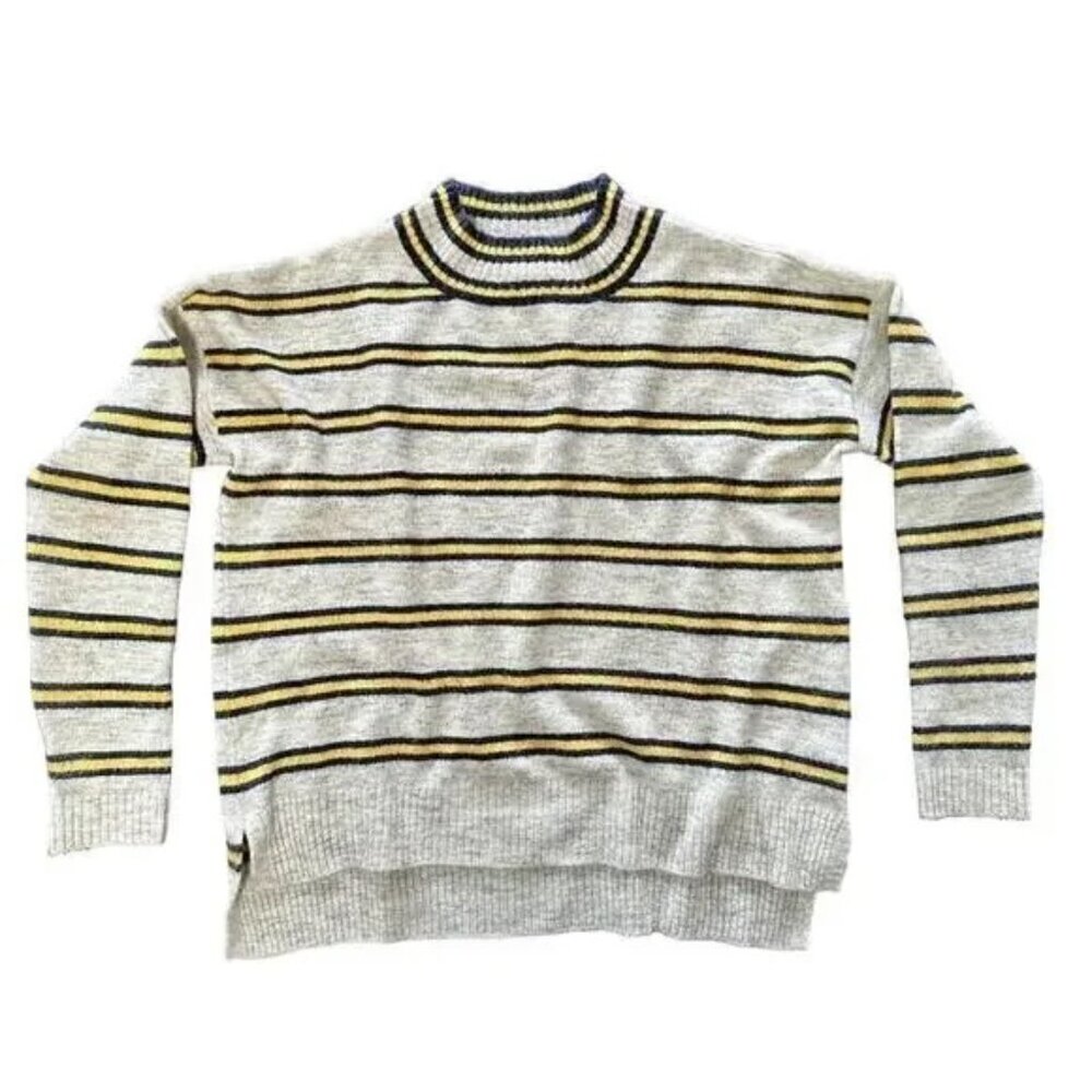 Anthro Style Oversized Striped Sweater M Cozy Slouchy Free People Vibe
